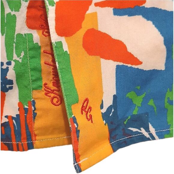 Robert Graham Graffiti Colorful Short Sleeve Shirt Sz Large Summer Party Rare - Picture 7 of 14